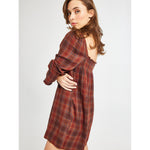 gabriette dress in fireside plaid