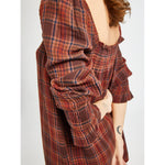 gabriette dress in fireside plaid