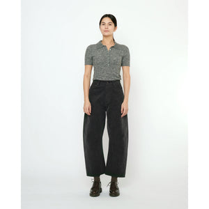 collared short sleeves in heathered gray