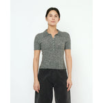 collared short sleeves in heathered gray