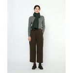 pleated trouser in taupe brown