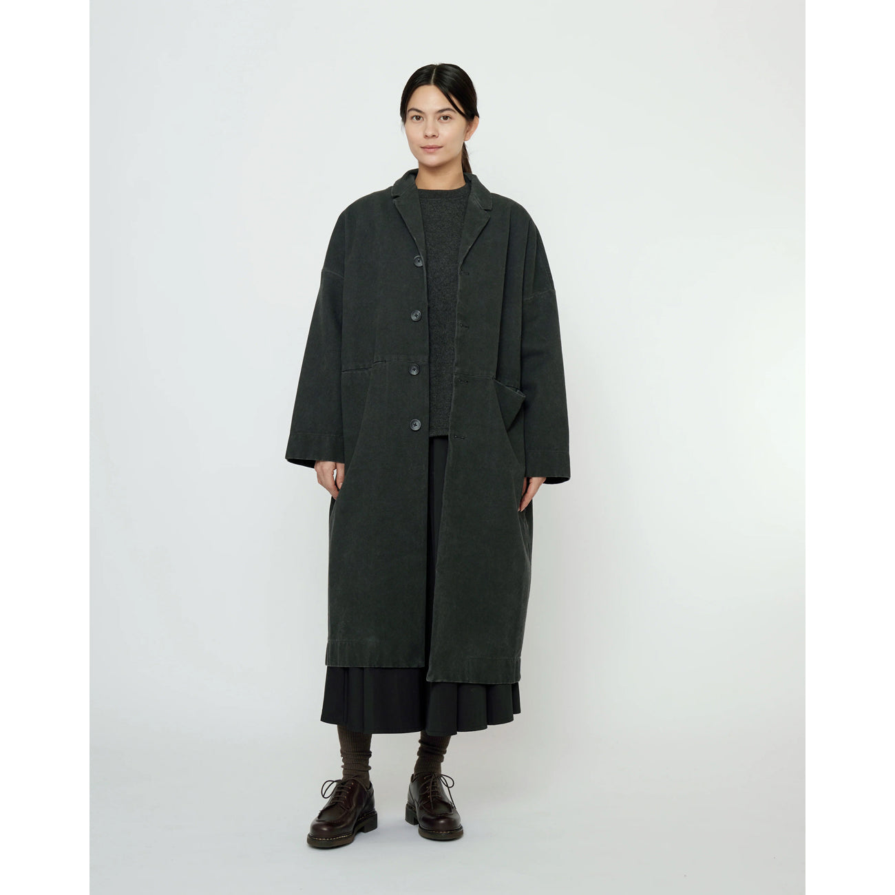 oversized blazer coat in washed black
