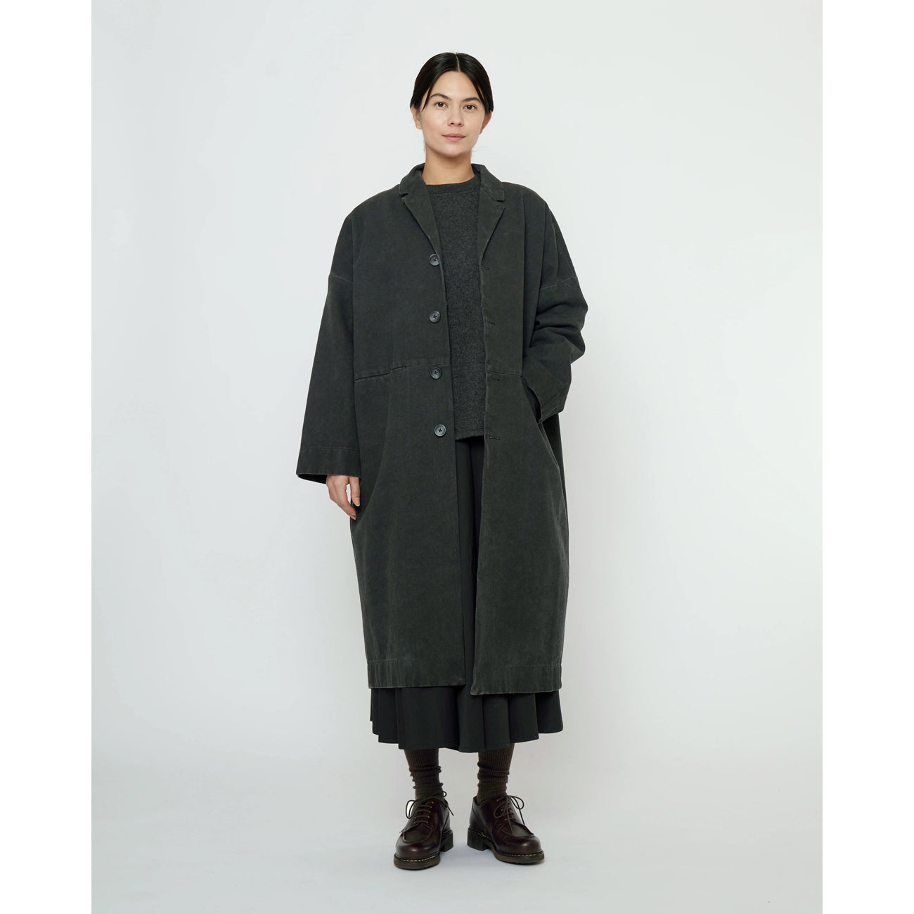 oversized blazer coat in washed black