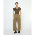 tailored curve legged trouser in kelp