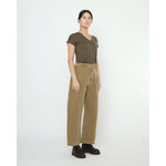 tailored curve legged trouser in kelp
