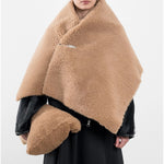 shearling clutch bag in tan