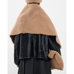 shearling clutch bag in tan