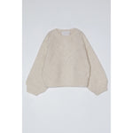 balloon sleeve sweater entrelac in all cream