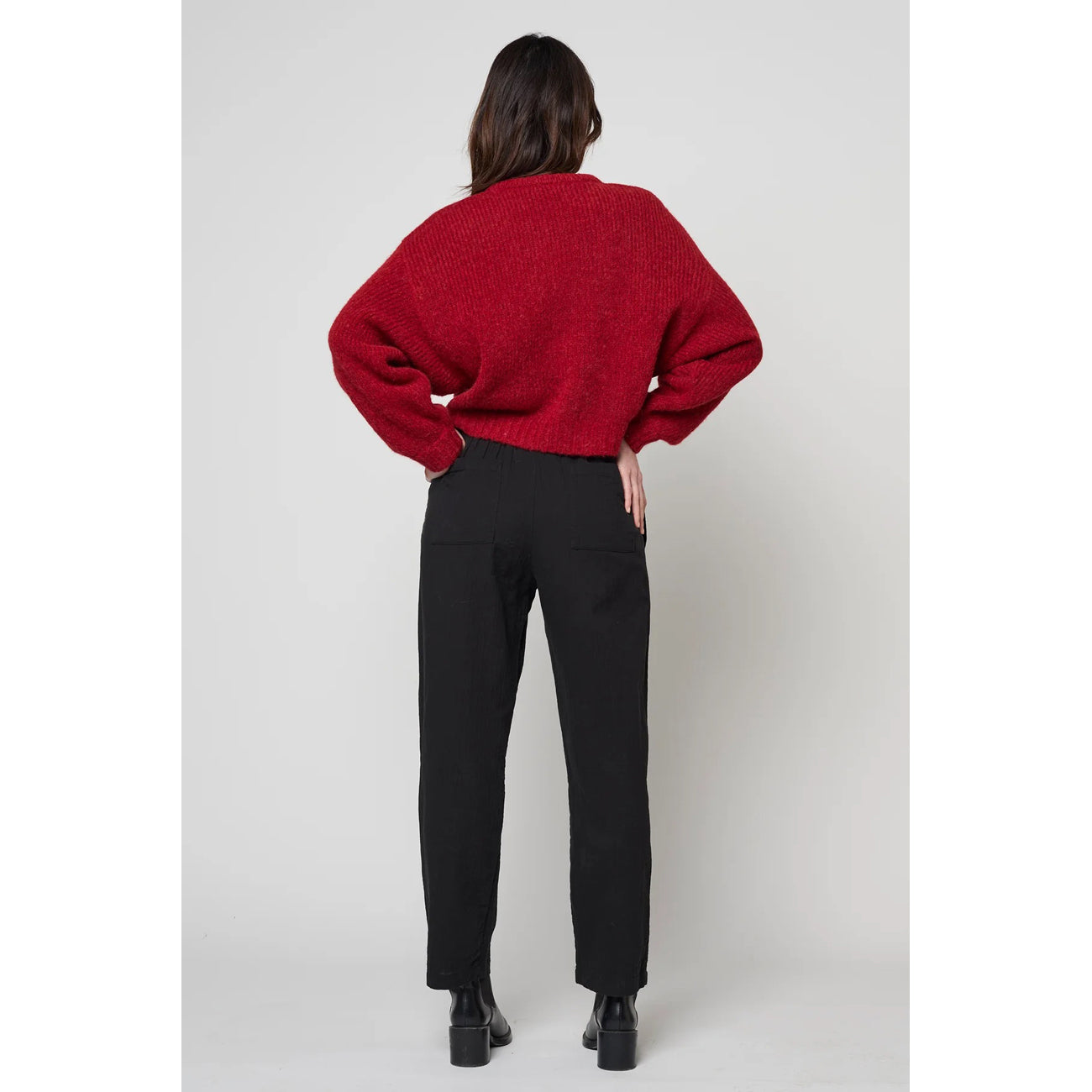 balloon sleeve sweater in burgundy