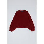 balloon sleeve sweater in burgundy