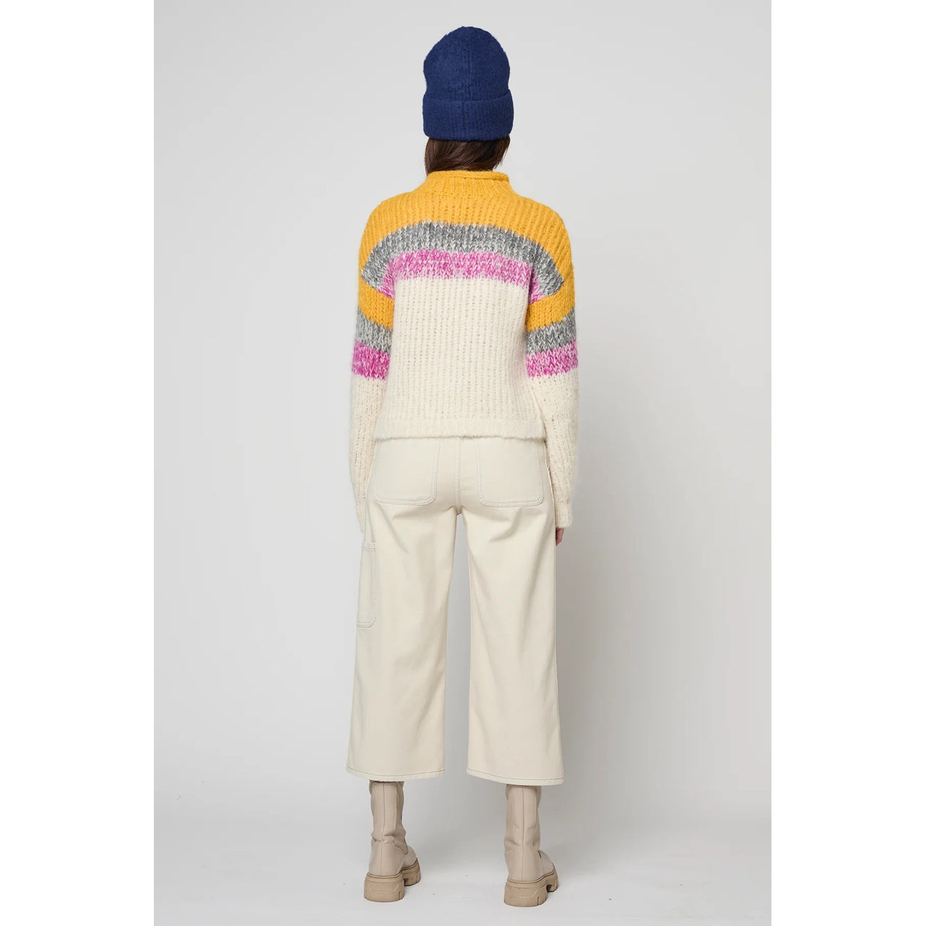 brushed beanie in navy