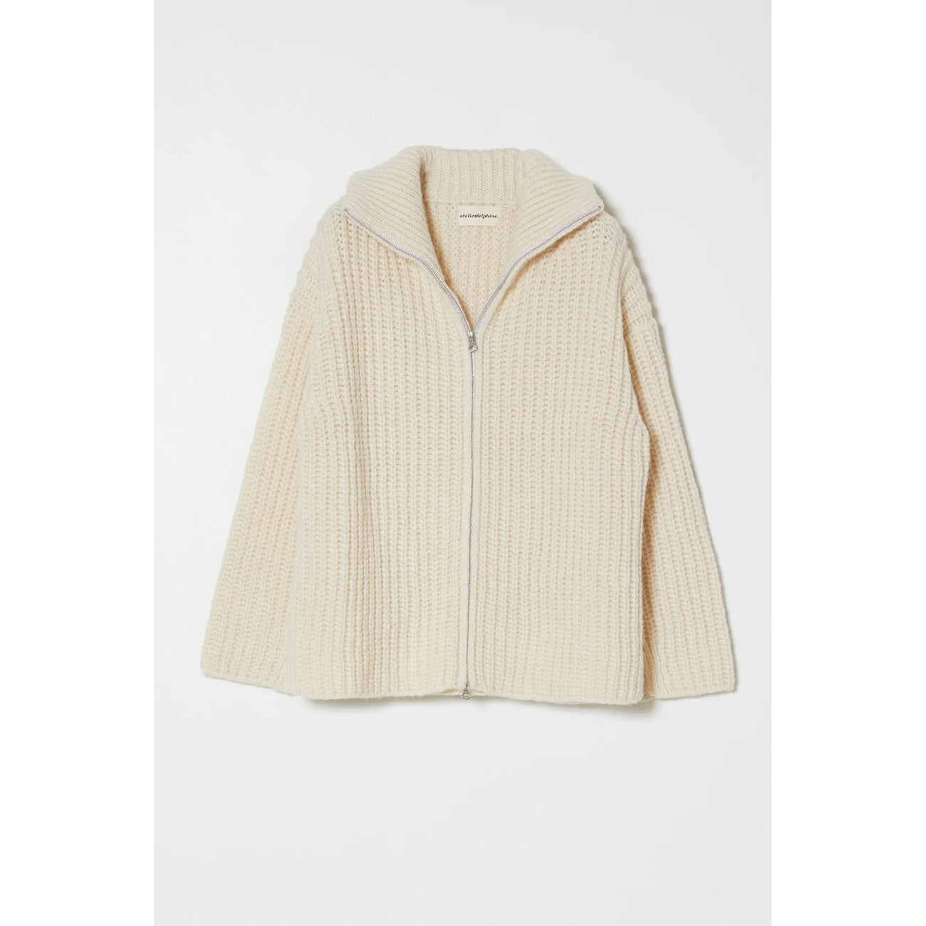 alpaca rib cardigan in cream