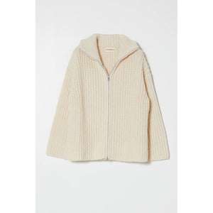 alpaca rib cardigan in cream