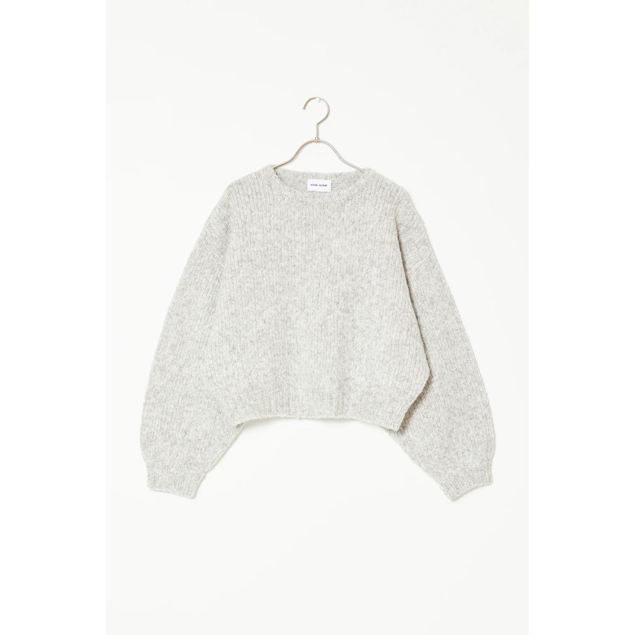 balloon sleeve sweater in watery sky