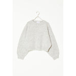 balloon sleeve sweater in watery sky