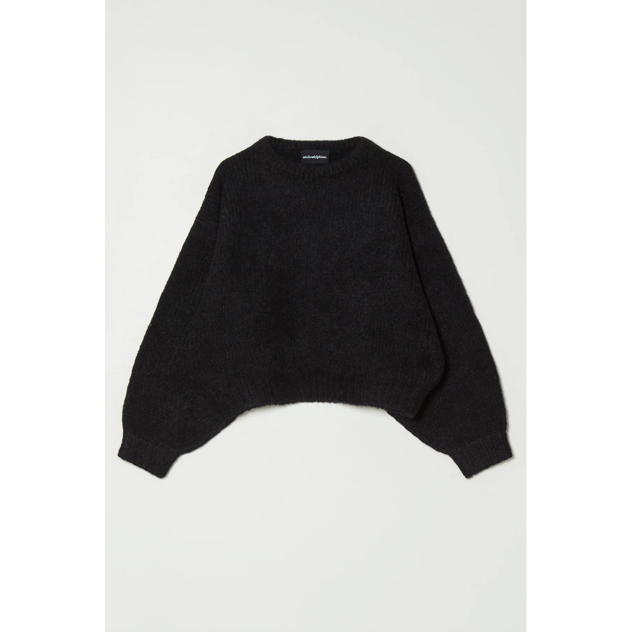balloon sleeve sweater in black