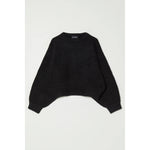 balloon sleeve sweater in black