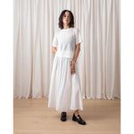 thin knit t-shirt in bone