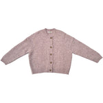 merino crew-neck cardigan in muted lilac