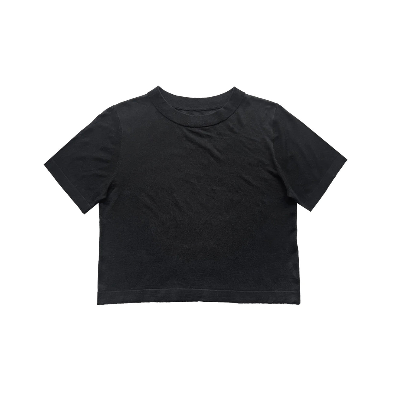 thin knit t-shirt in black