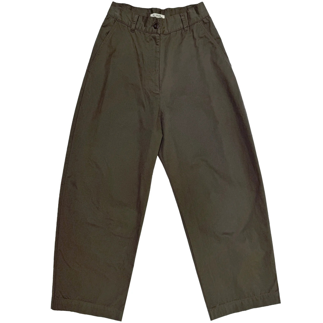 loose barrel pant in deep moss