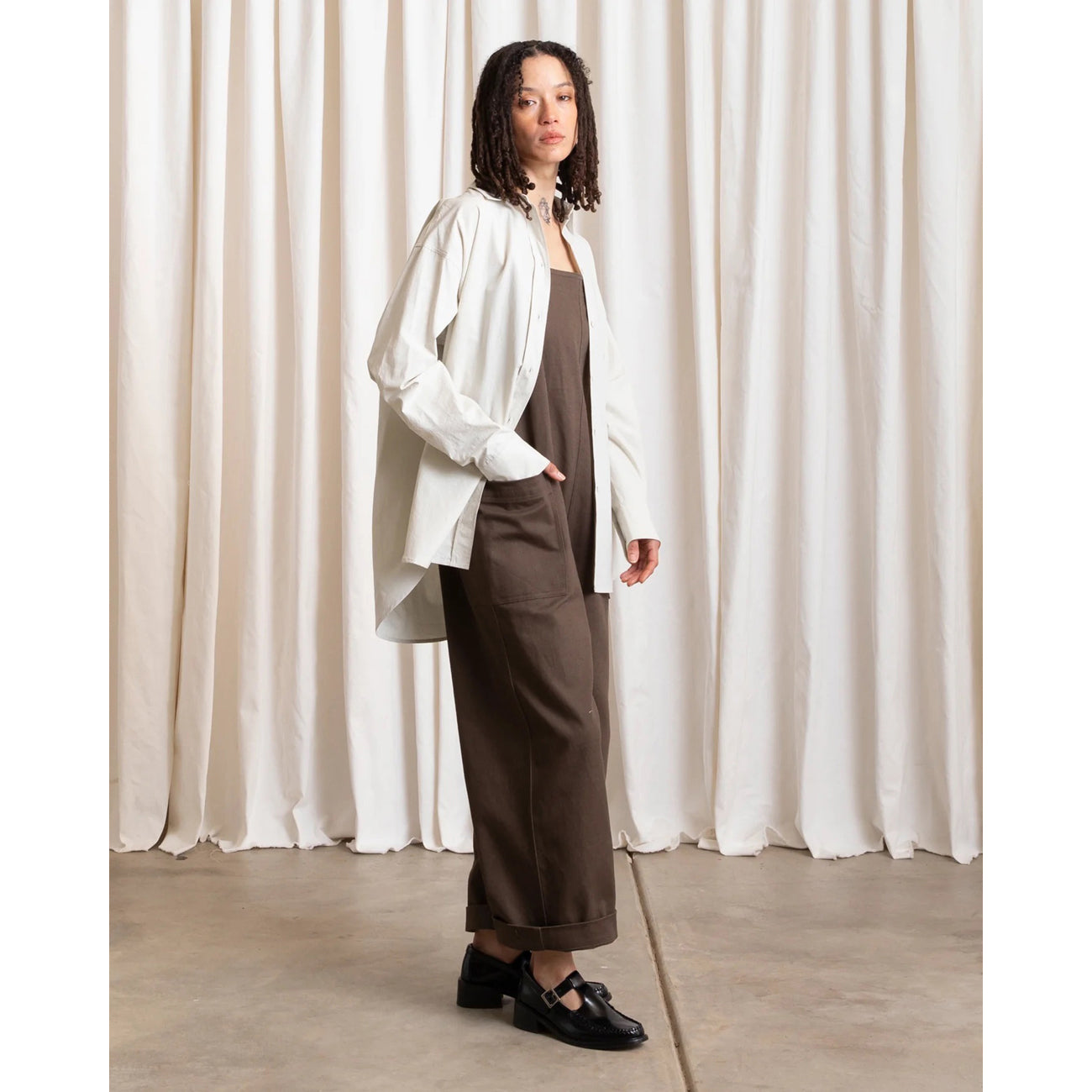 overall jumper in chocolate