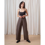 loose barrel pant in deep moss
