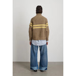 funnel neck in camel+celery donegal