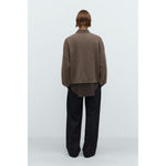 merino wool cardigan in taupe