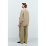 chunky turtleneck sweater in beige