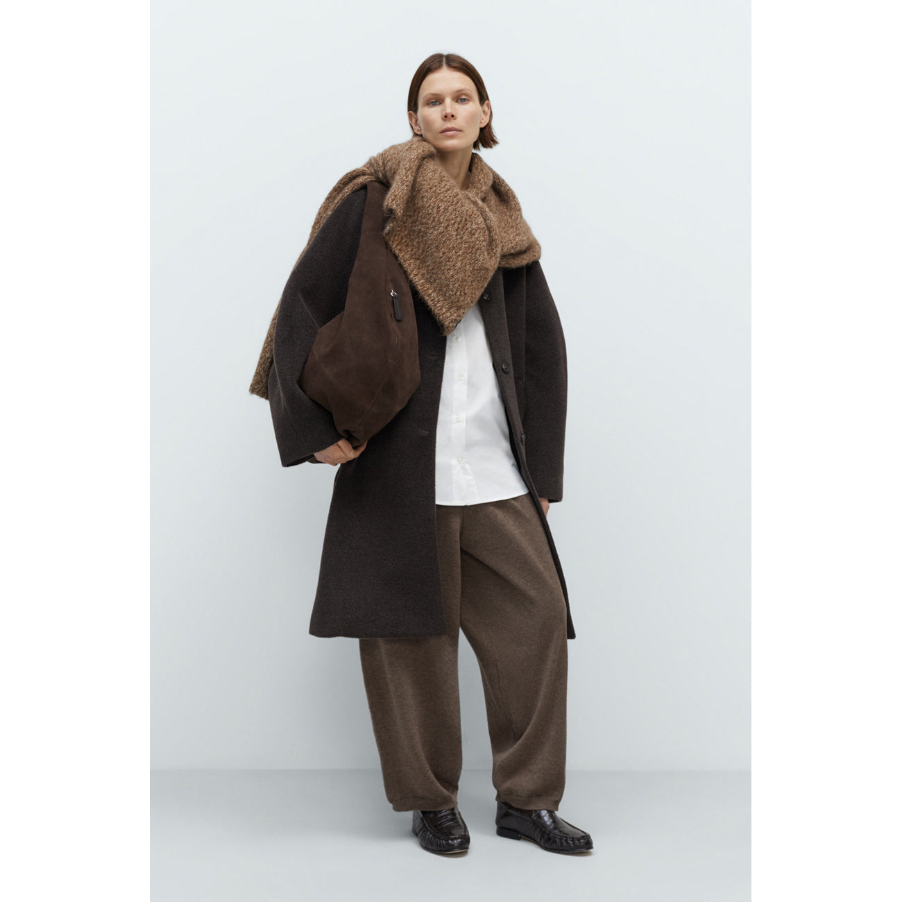 scarf in brown melange