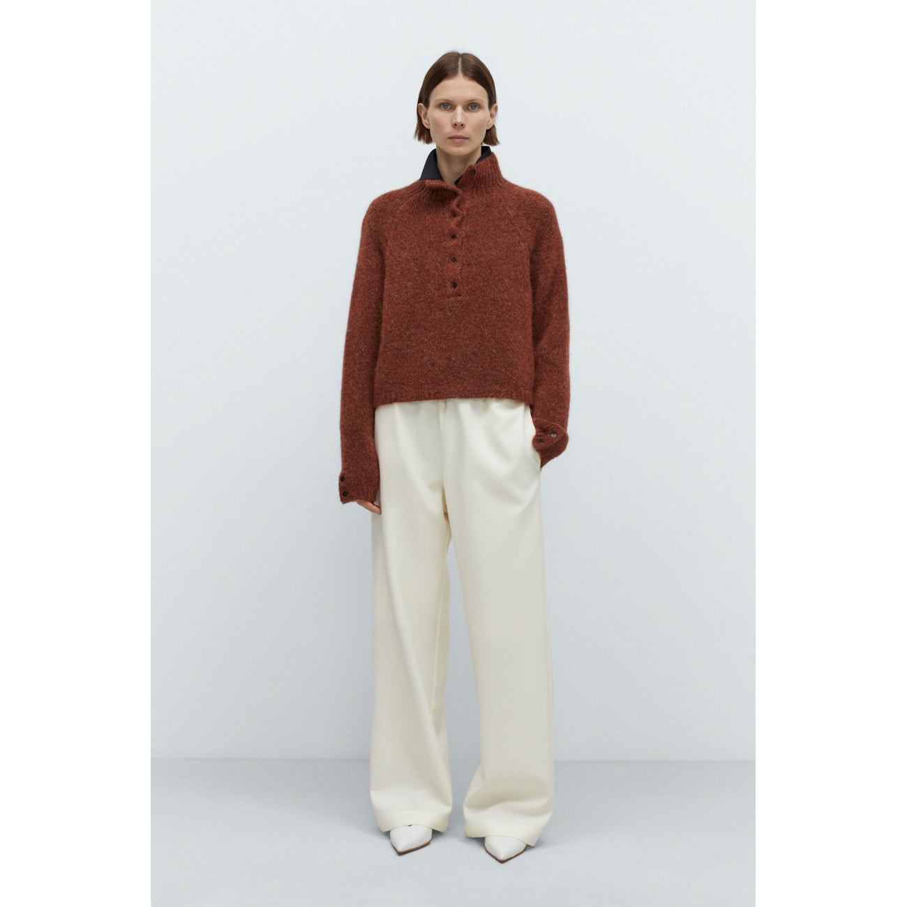 polo sweater in terracotta