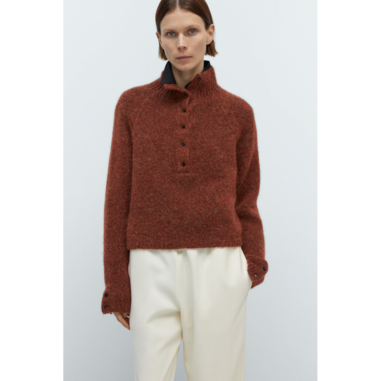 polo sweater in terracotta