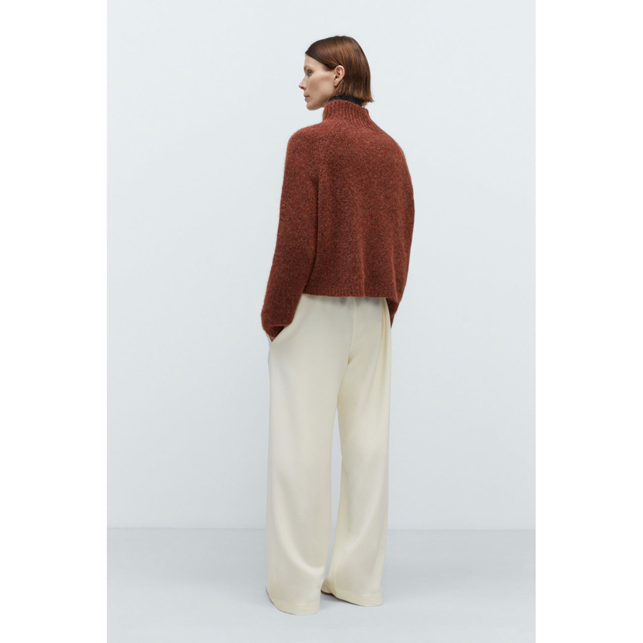 polo sweater in terracotta