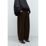 corduroy baggy pants in brown