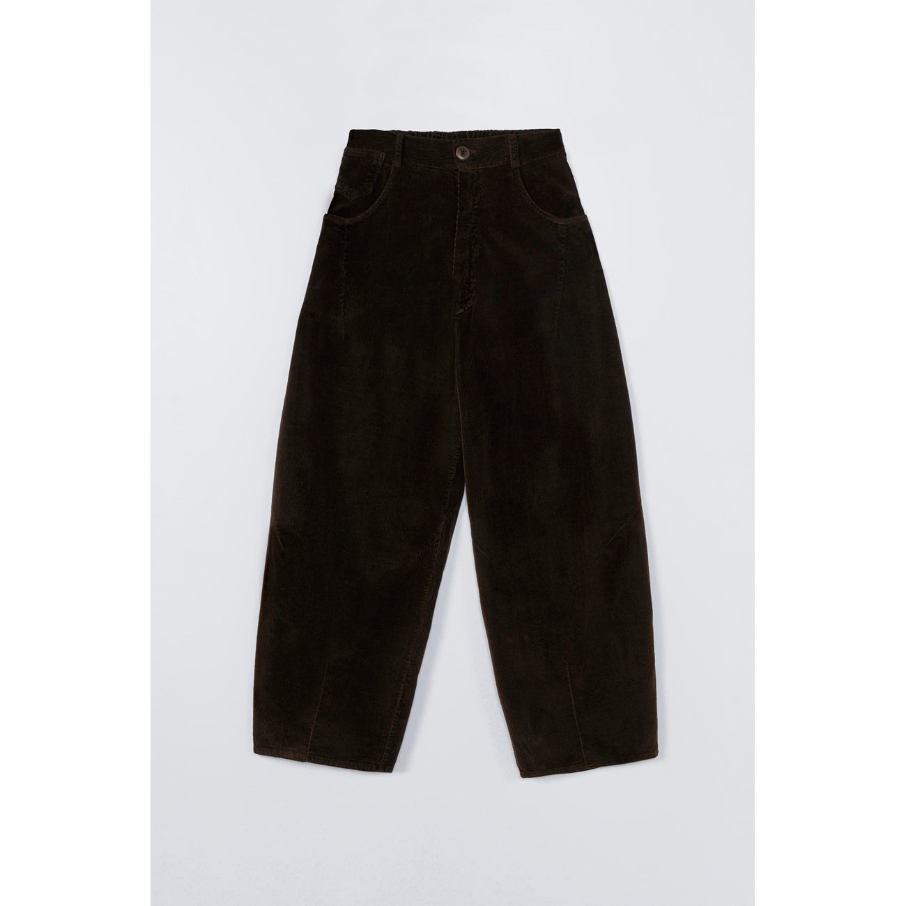 corduroy baggy pants in brown