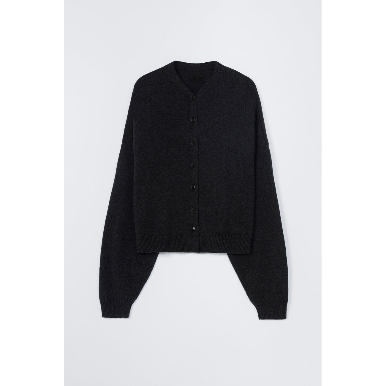 merino wool cardigan in anthracite