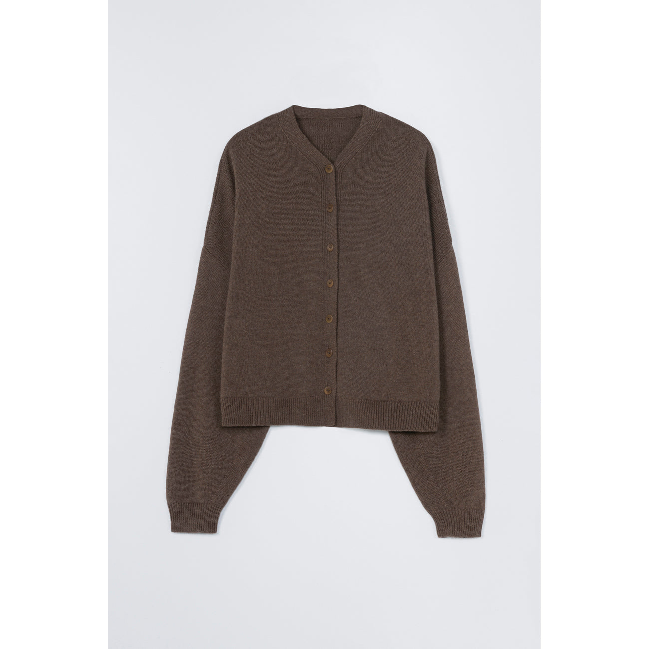 merino wool cardigan in taupe