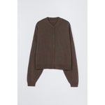 merino wool cardigan in taupe