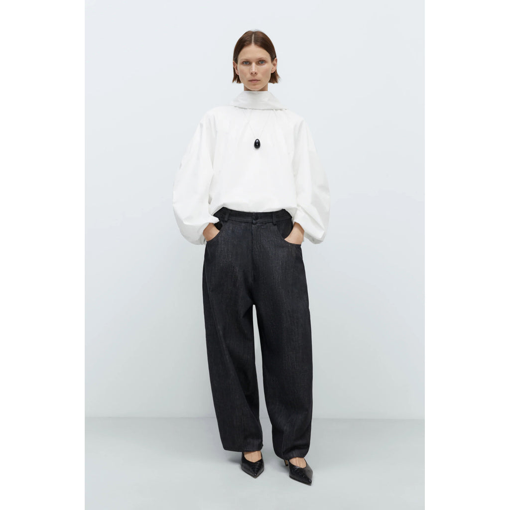 denim baggy pants in black