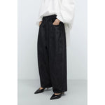 denim baggy pants in black