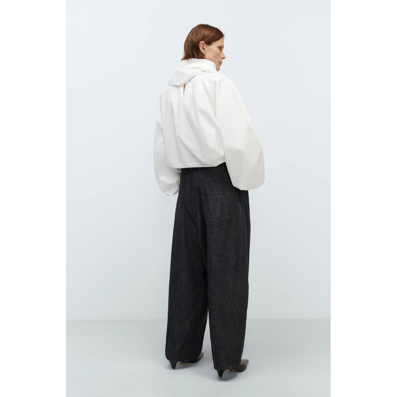 denim baggy pants in black