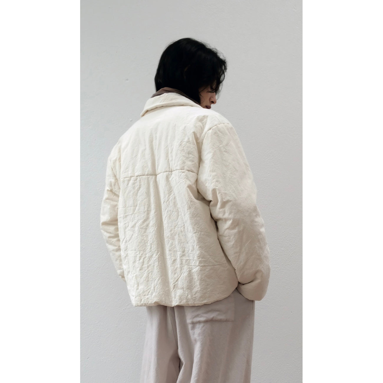 oasis quilted jacket in ecru