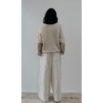 ozone round neck sweater in ecru