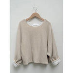 ozone round neck sweater in ecru