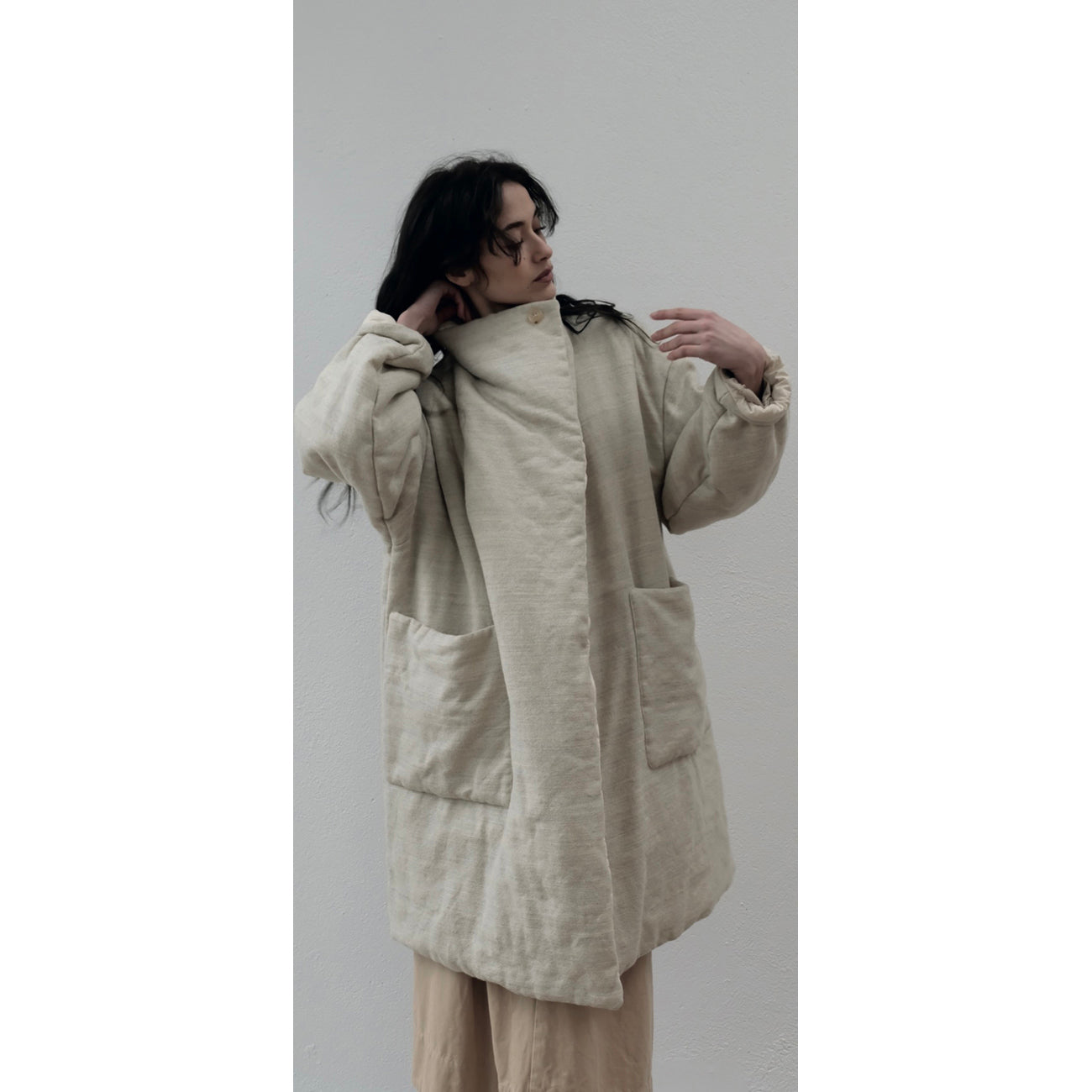 opéra quilted coat in ecru