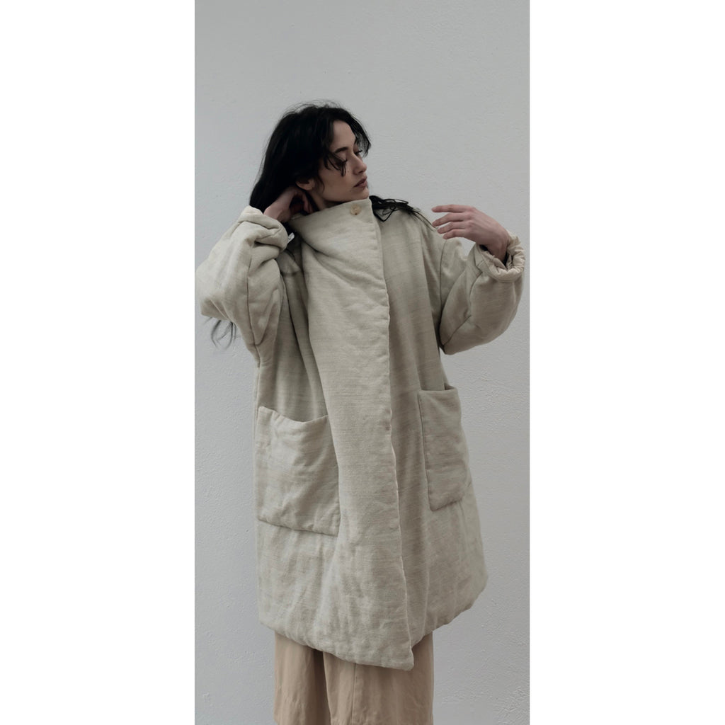 opéra quilted coat in ecru