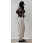 ocelot gathered trousers in chalk