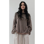 oxyde stand collar sweater in taupe