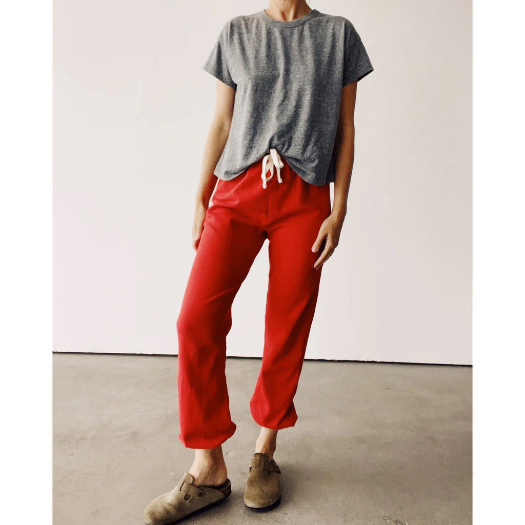 the sweatpants in red